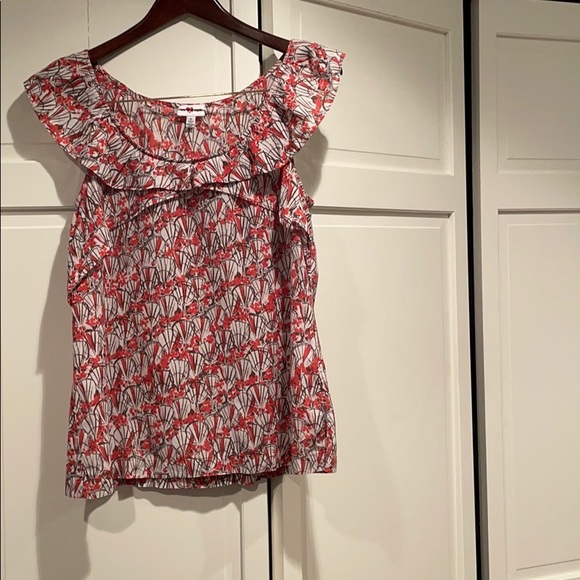 Anthro Ruffled Neckline Blouse - Picture 2 of 9